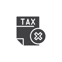 Tax document with an X mark vector icon