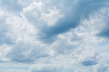 Clouds in the daytime sky during a blue summer day in the tropical area of ​​Thailand.