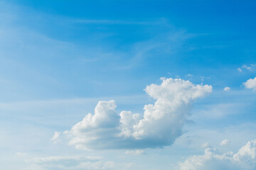 Clouds in the daytime sky during a blue summer day in the tropical area of ​​Thailand.