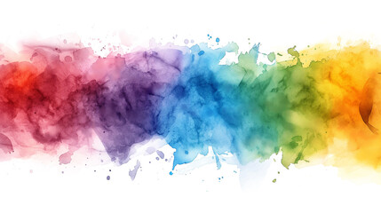Fototapeta premium A rainbow of colors splattered across a white background