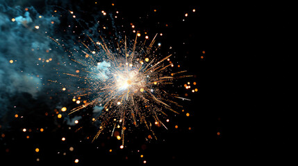 A close-up, low-angle shot of fireworks exploding in the night sky, displaying a vibrant array of pastel colors