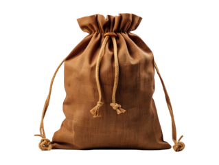 linen pouch bag isolated