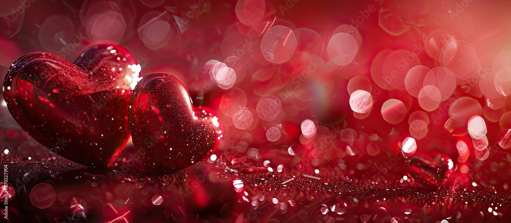 Poster Hearts. Valentine's Day abstract background with hearts. Copy space image. Place for adding text or design