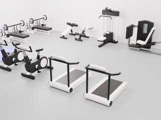 スポーツジムのアイソメトリックイラスト