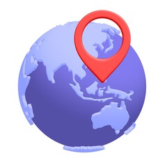 Geo mark pointer on planet earth. Navigation concept