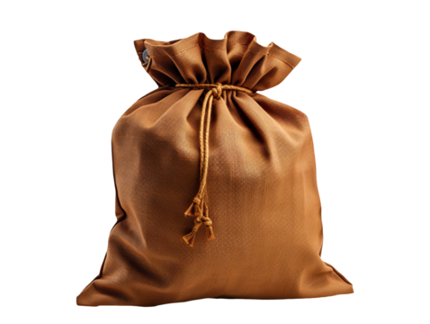 linen pouch bag isolated