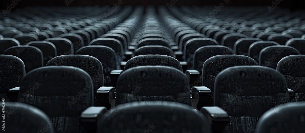 Poster Rows of chairs in the auditorium with copy space image.