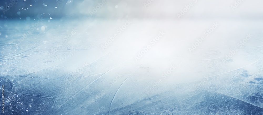 Poster Background of ice with marks from skating and hockey, featuring copy space image.