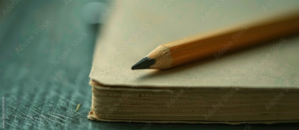 Poster Notebook with a pencil in a copy space image.
