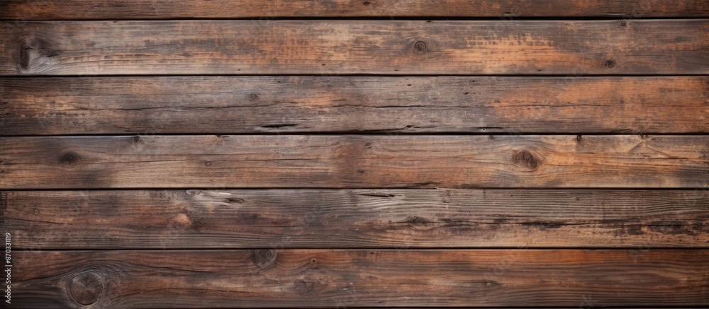 Poster Vintage background of aged wood with a textured appearance, providing a blank space for designers to work with. with copy space image. Place for adding text or design