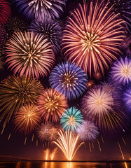 Obraz premium 불꽃놀이, fireworks, 파이어워크스, pyrotechnics, 폭죽, firecrackers, 불꽃, flames, 불꽃 나는, flaming, 축제, festival, 불꽃 놀음, fiery play, 조명, illumination, 별똥별, shooting star, 불꽃 타는, incandescent