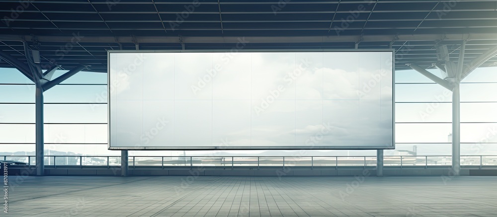 Poster Empty billboard for advertising at the airport with room for images or text. with copy space image. Place for adding text or design