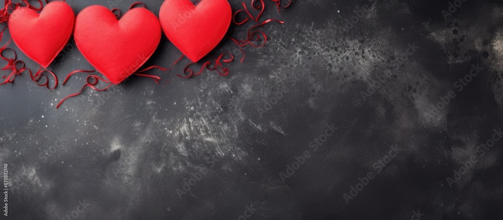 Aufkleber valentine's day concept illustrated with a romantic message on a chalkboard, enhancing the effect wi