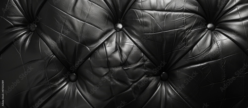 Poster black leather seat tear. with copy space image. place for adding text or design