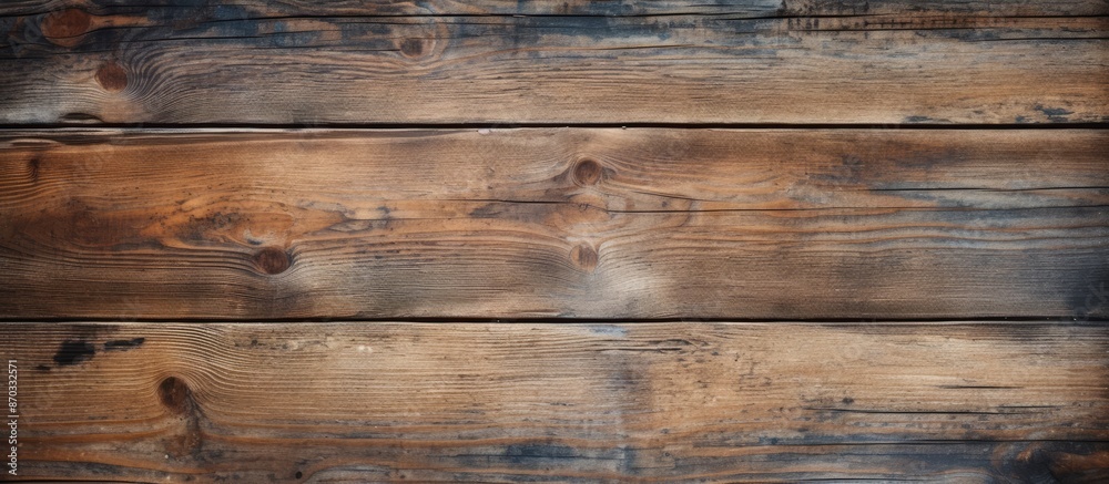 Poster Vintage background of aged wood with a textured appearance, providing a blank space for designers to work with. with copy space image. Place for adding text or design