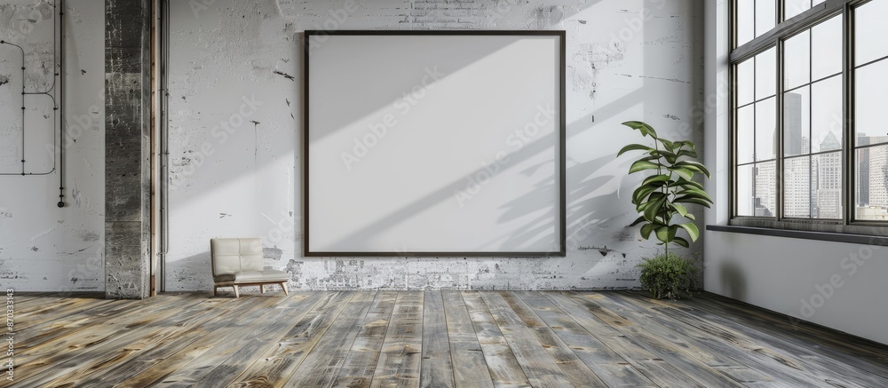 Aufkleber blank frame with wall in gallery. with copy space image. Place for adding text or design