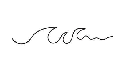 one continuous line drawing Sea wave vector illustration