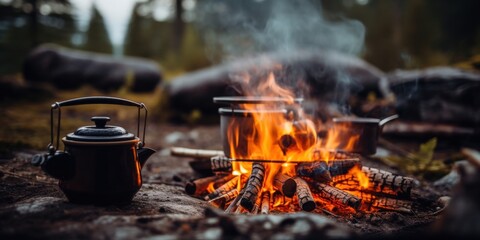 Campfire Cooking in the Forest