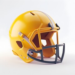 Fototapeta premium Minimalist 3D Football Helmet Icon Floating on White Background