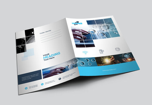 Technology Presentation Folder With Boxs