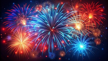 Fototapeta premium Igniting The Night Sky: A Spectacular Display Of Fireworks In Vivid Hues