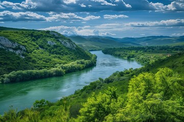 The beauty of nature. The combination of river, trees and hills together. It is one of the most beautiful scene one can see in the nature.