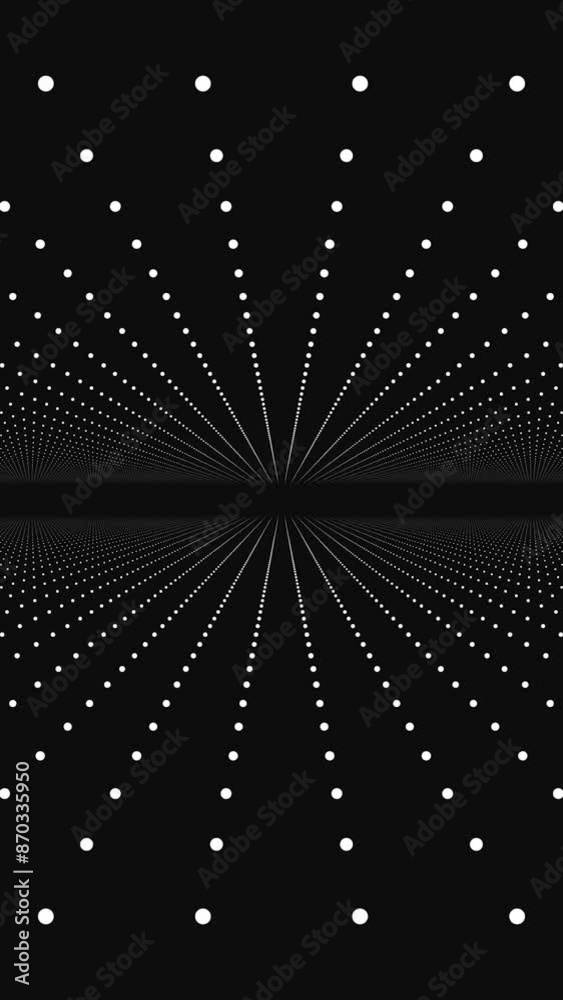 Canvas Prints monochrome tunnel of white dots on a black background. media. endless rows of tiny white dots. verti