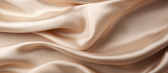 Obraz premium Beige satin fabric texture for a copy space image background.