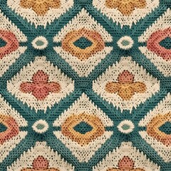 seamless repeat pattern; the texture of the fabric, knitted with Flowers and leaf