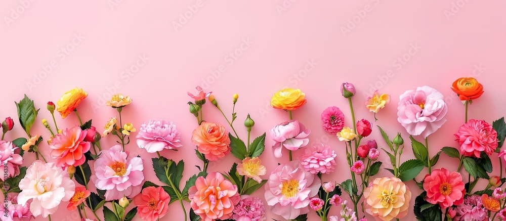 Poster flower pattern arranged beautifully as a background with copy space image for decorative use, such a