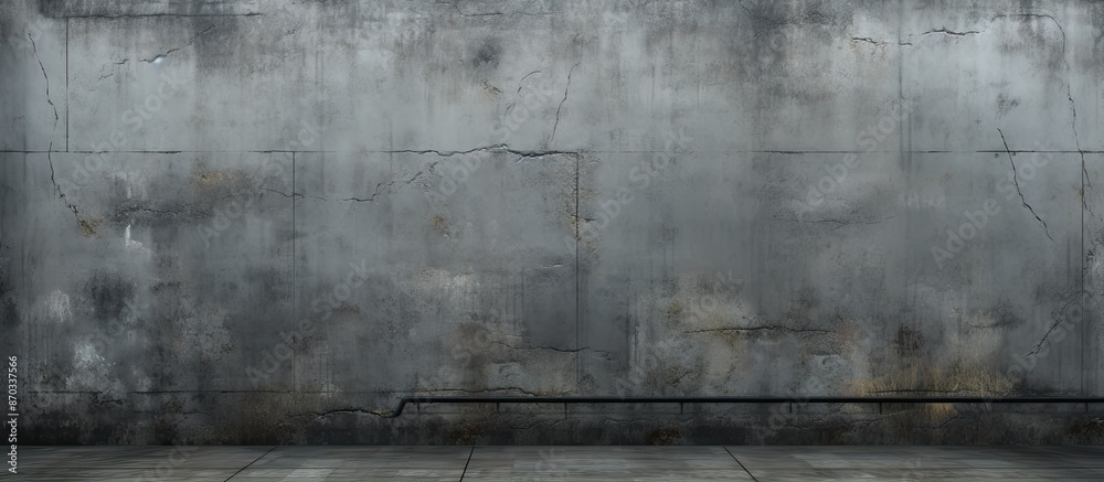 Poster Industrial building with a grungy concrete wall featuring a crack, perfect as a backdrop for your design with copy space image.
