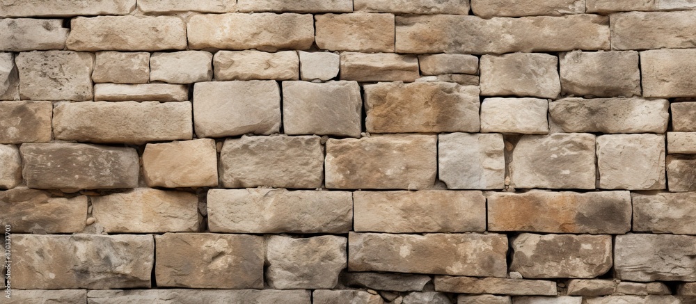 Poster Old building's wall surface with stone texture, creating an appealing backdrop for a copy space image.