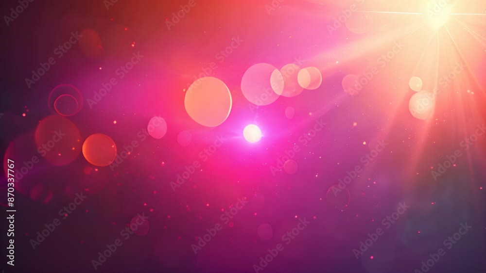Poster An overlay of bold lens flare over a retro-futuristic gradient background evoking nostalgia and technological advancement.