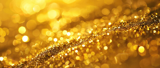 raw gold stone texture surface material close-up with beautiful sparkling shiny bokeh light wide background