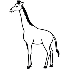 Obraz premium giraffe coloring page silhouette vector black color