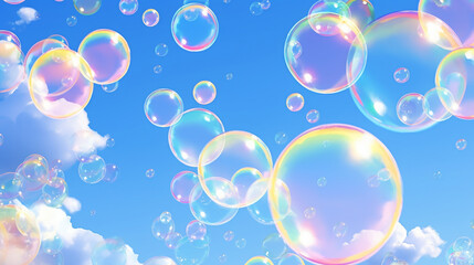 In the sky, an endless sea of bubbles floats in all directions. background, seamless texture, and seamless patterns.