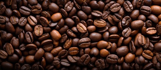 Use roasted coffee beans as a backdrop for a copy space image.