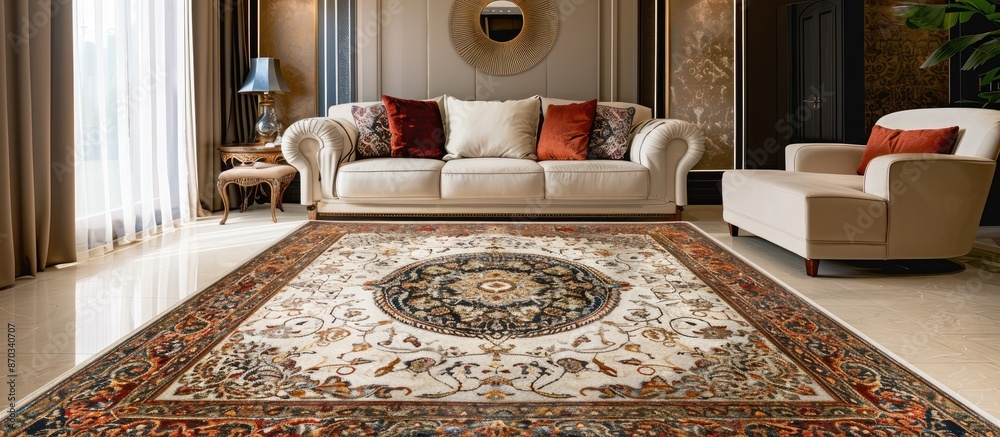Aufkleber beautiful rug to make your home more elegant. with copy space image. Place for adding text or design