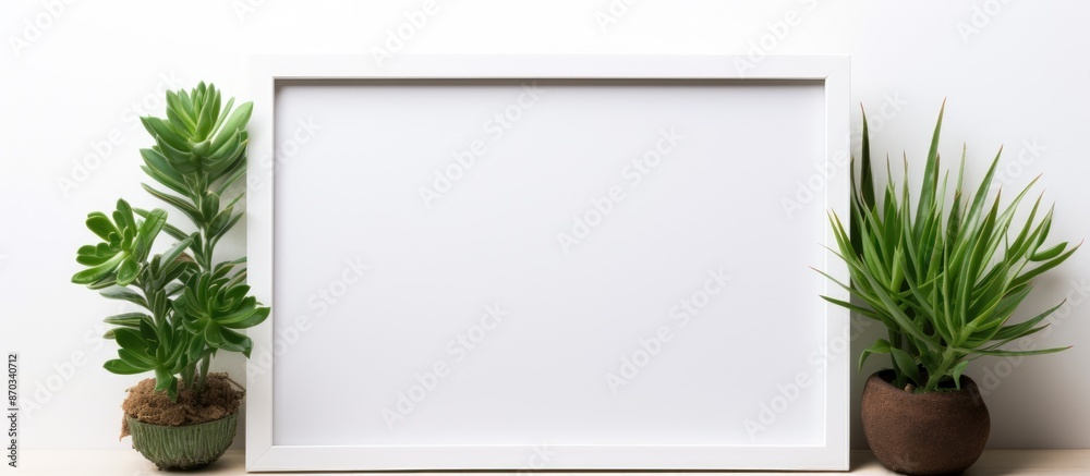 Poster A photo frame isolated on a white background with ample space for custom imagery - copy space image.