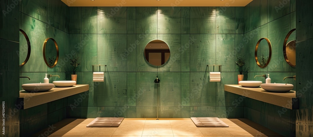Poster Interior of a hotel bathroom. with copy space image. Place for adding text or design