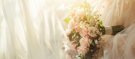 Wedding Decoration for a wedding bride. Copy space image. Place for adding text or design