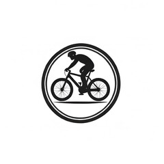 Fototapeta premium Bicycle logo icon on the white background, Generative AI