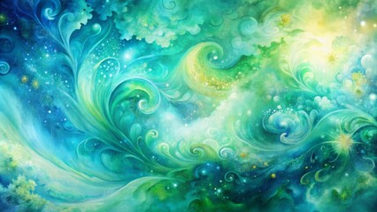 Mystical And Magical Abstract Painting With Vibrant Colors And A Sense Of Movement.