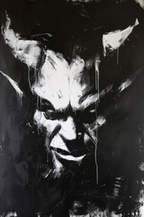 Demonic black and white devil artistic depiction of Baphomet