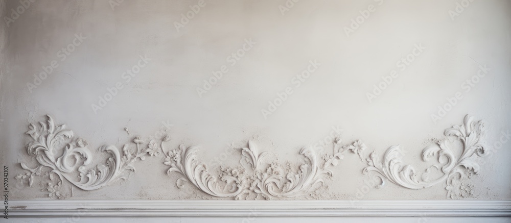 Poster plaster decoration on the wall with a copy space image.
