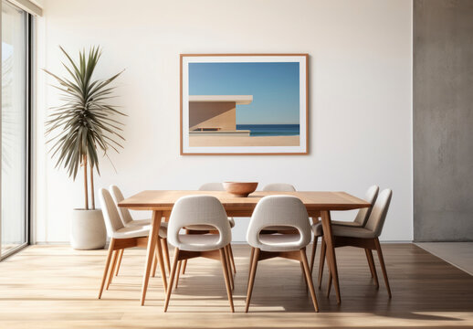 Dining Room Picture Frame Mockup With Generative AI