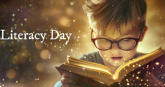 Create an inspiring Literacy Day background with plenty of copy space, ideal for promoting the importance of reading and education - Powered by Adobe