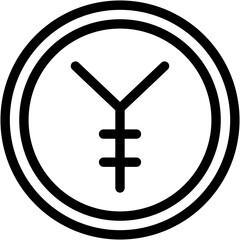 Vector Icon Yuan, Japan, Coin, Currency, Banking, China