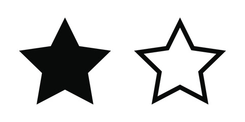 Set of stars icon, star symbol collection, black and white color - Vector. EPS 10