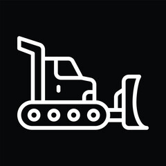 Bulldozer Line Art Icon